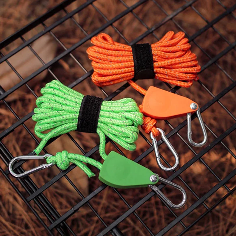 Guy Line Pulley System Knot-Free Supports 419 Lbs