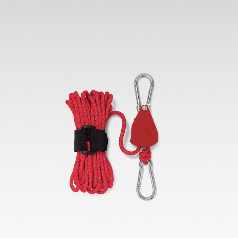 Guy Line Pulley System Knot-Free Supports 419 Lbs
