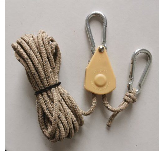 Guy Line Pulley System Knot-Free Supports 419 Lbs