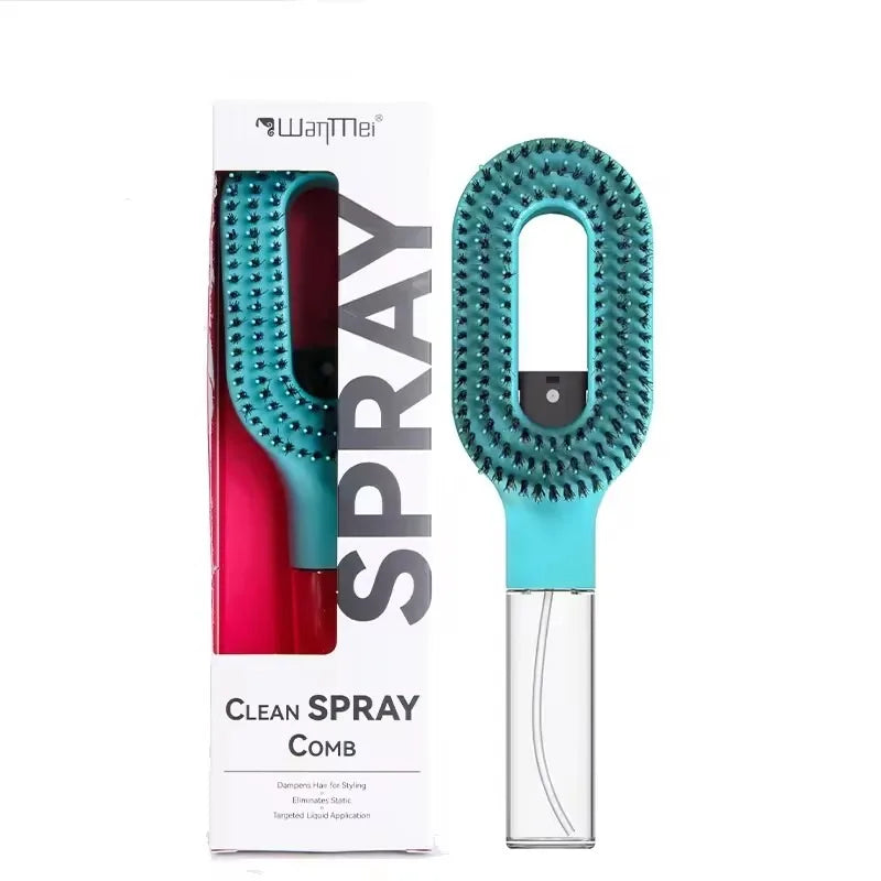 Hair Brush Spray Function Ventilated Head Nylon Bristles