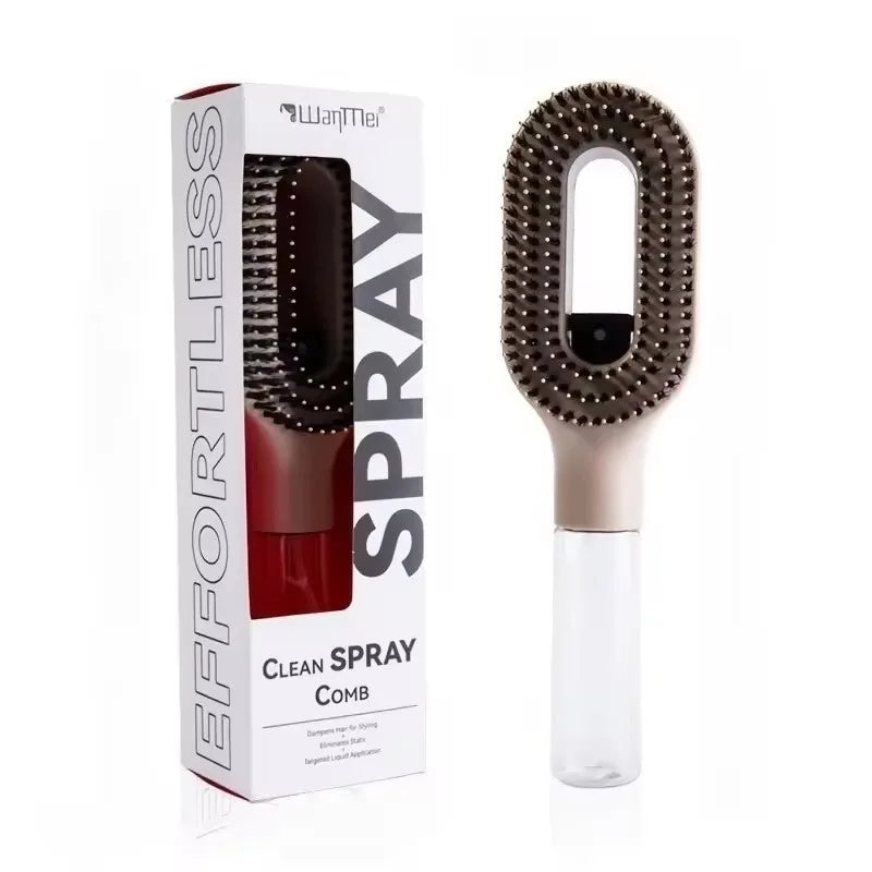 Hair Brush Spray Function Ventilated Head Nylon Bristles