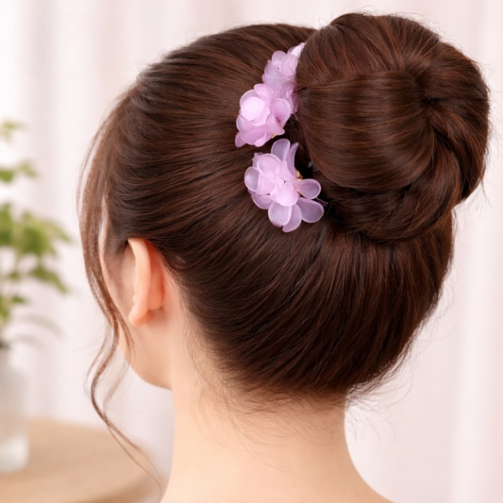 Hair Bun Maker Acrylic Floral All-Day Hold