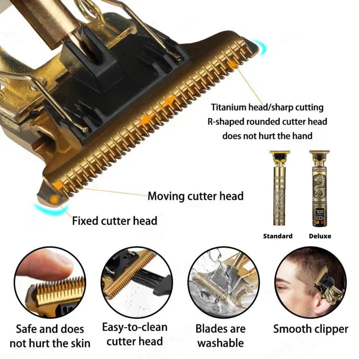 Hair Clipper Carbon Steel Blades 180-Minute Runtime