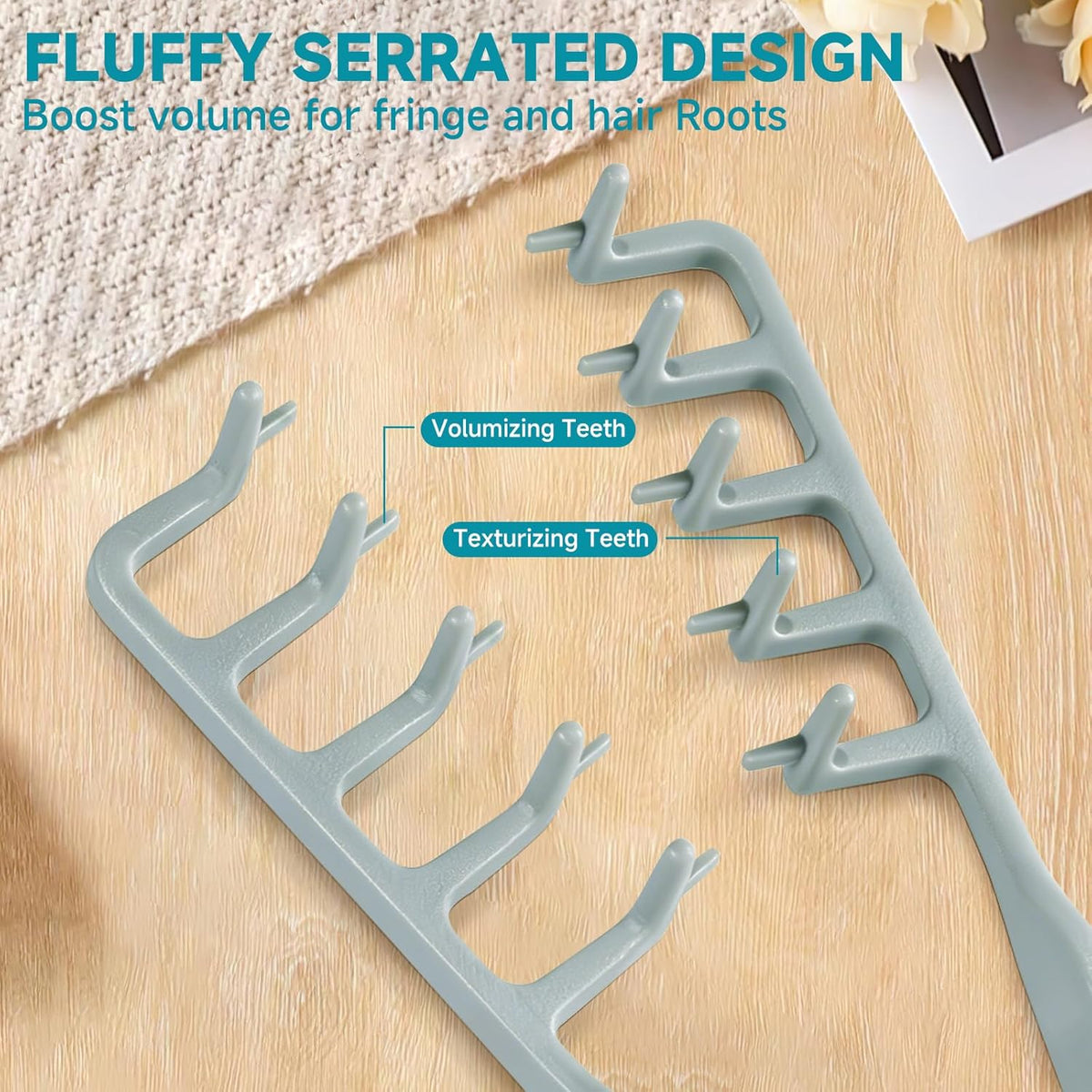 Hair Comb Wide Teeth No-Pull Root Volume