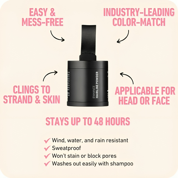Hair Concealer Powder 48-Hour Coverage Puff Applicator