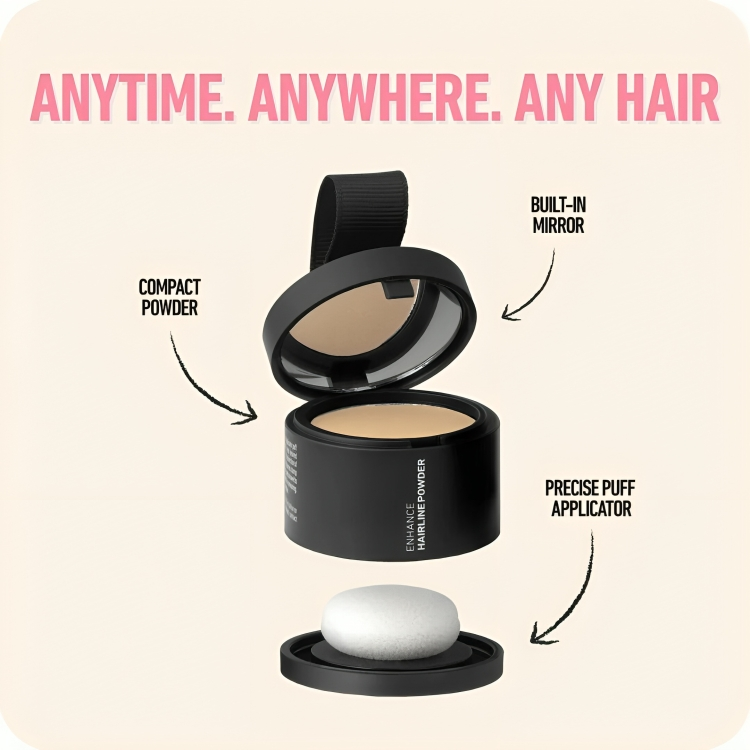 Hair Concealer Powder 48-Hour Coverage Puff Applicator