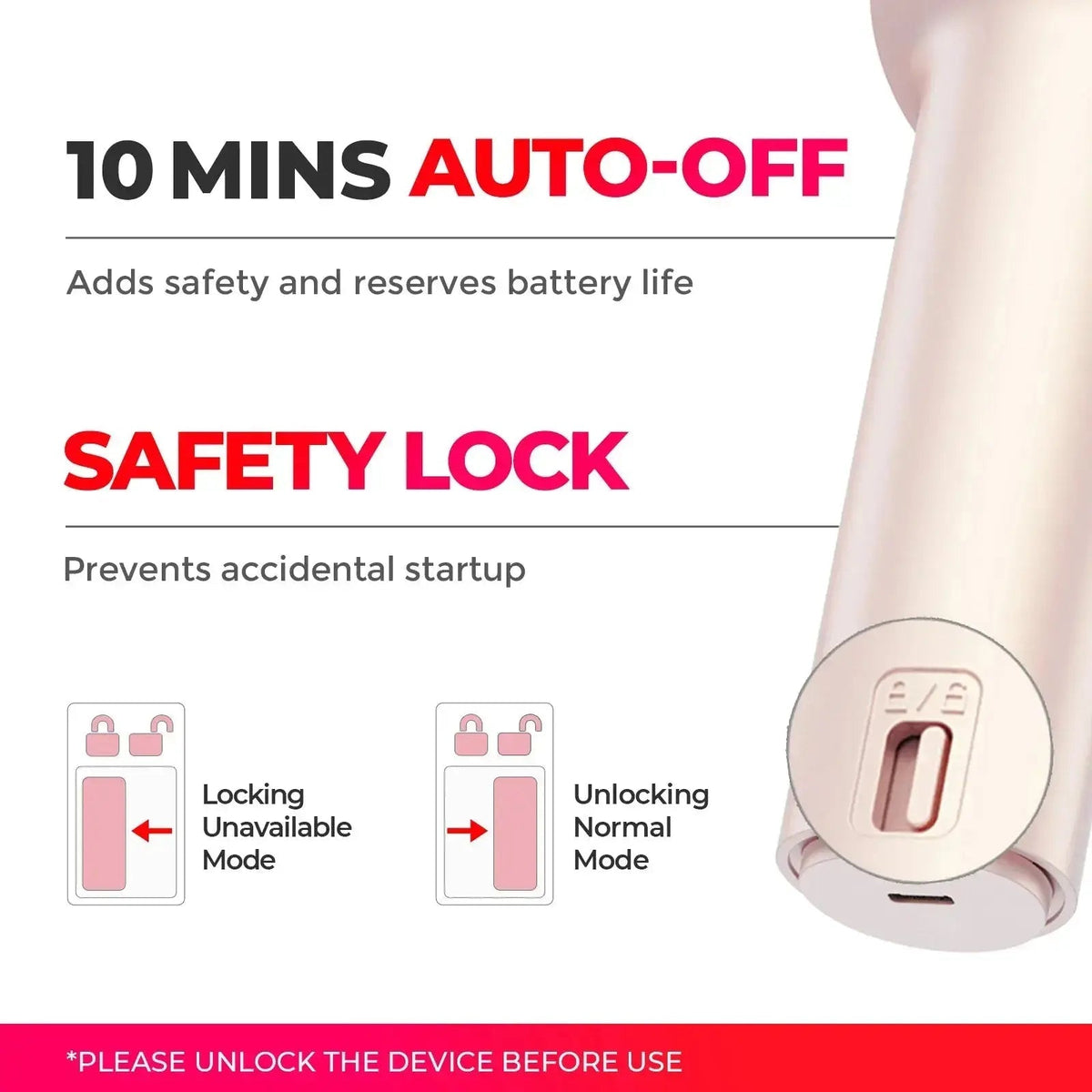 Hair Curler Cordless Automatic Rotating Lightweight