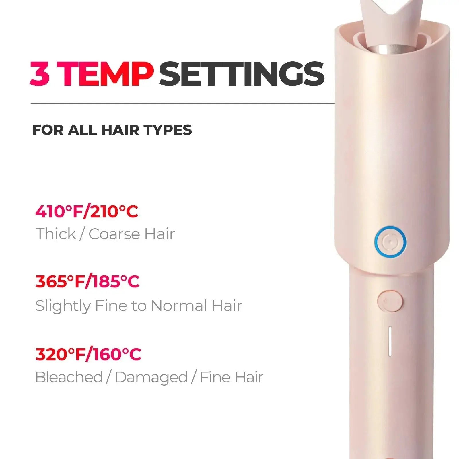 Hair Curler Cordless Automatic Rotating Lightweight