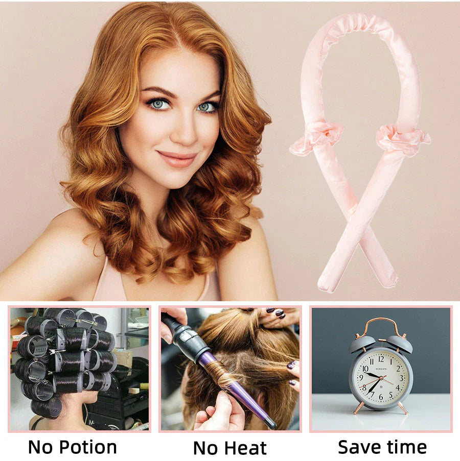 Hair Curler Heat-Free Mulberry Silk & Clip