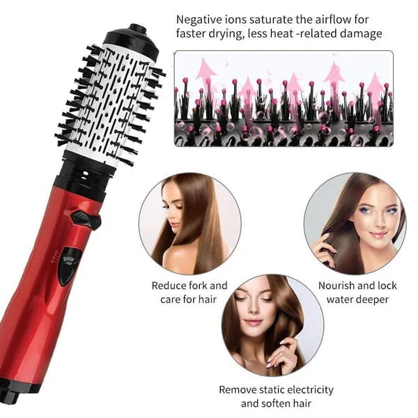 Hair Dryer 3-in-1 Rotating & Interchangeable Brushes