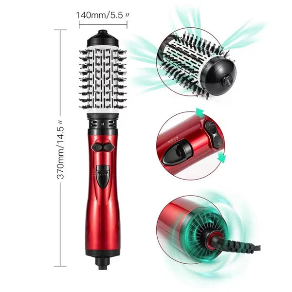 Hair Dryer 3-in-1 Rotating & Interchangeable Brushes