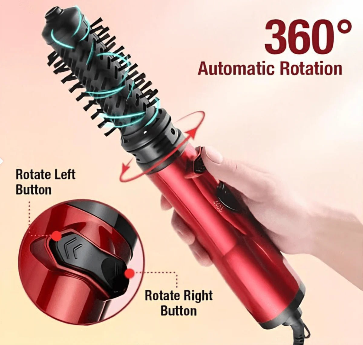 Hair Dryer 3-in-1 Rotating & Interchangeable Brushes