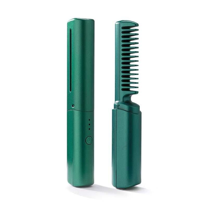 Hair Straightener Comb Ceramic Coating Adjustable Heat USB Rechargeable