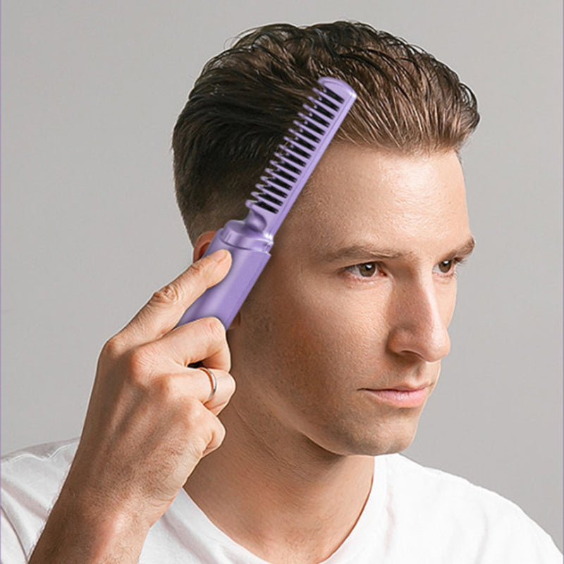 Hair Straightener Comb Ceramic Coating Adjustable Heat USB Rechargeable