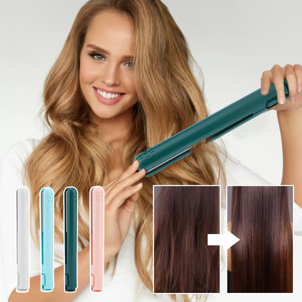 Hair Straightener & Curler USB-Powered Ceramic Plates Anti-Scald