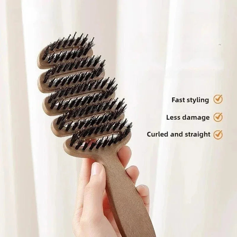 Hairbrush Boar Bristles Gentle Detangling