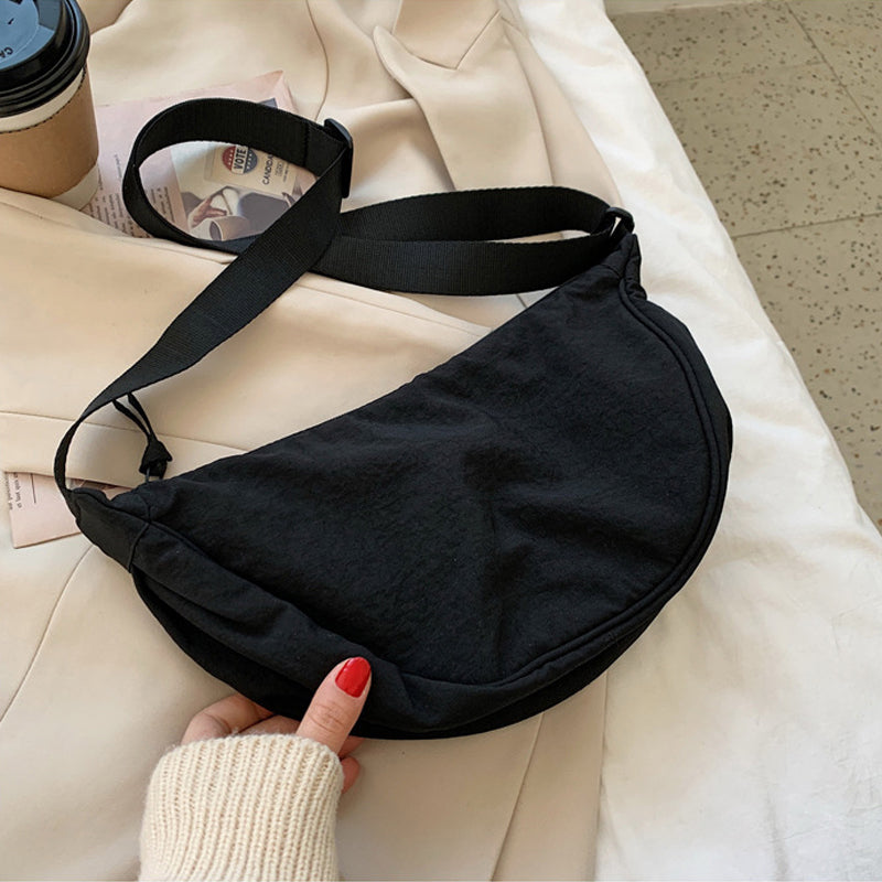 Half-Moon Crossbody Bag Adjustable Strap & Multiple Compartments