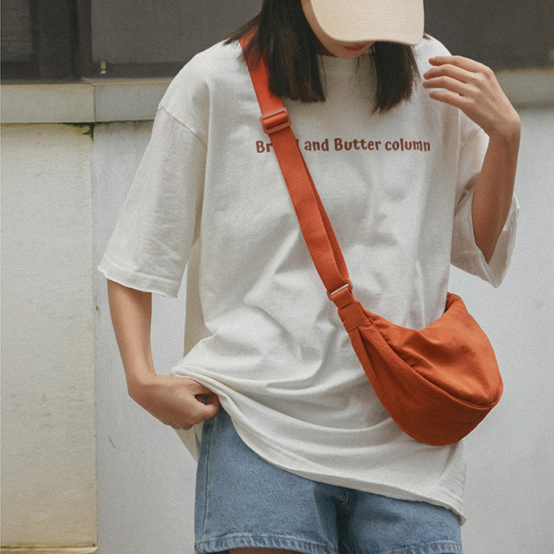Half-Moon Crossbody Bag Adjustable Strap & Multiple Compartments