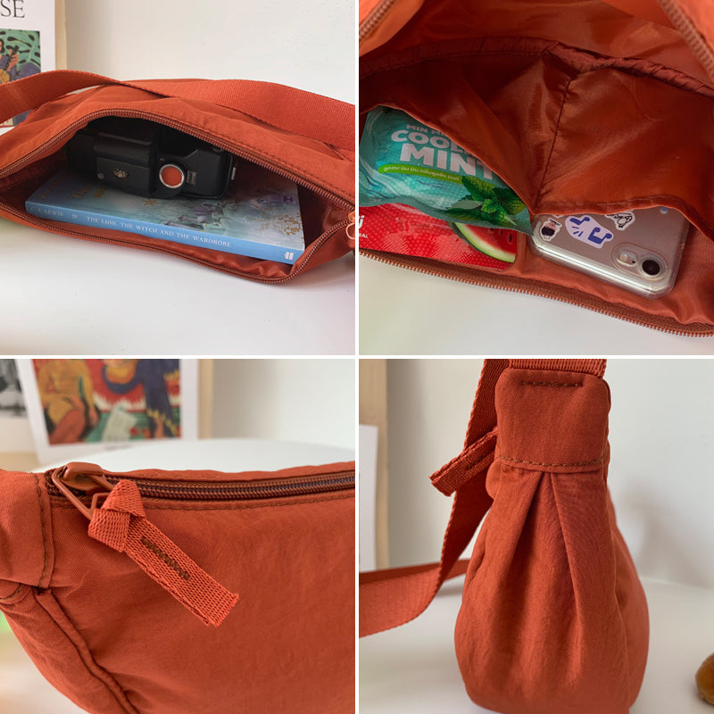Half-Moon Crossbody Bag Adjustable Strap & Multiple Compartments