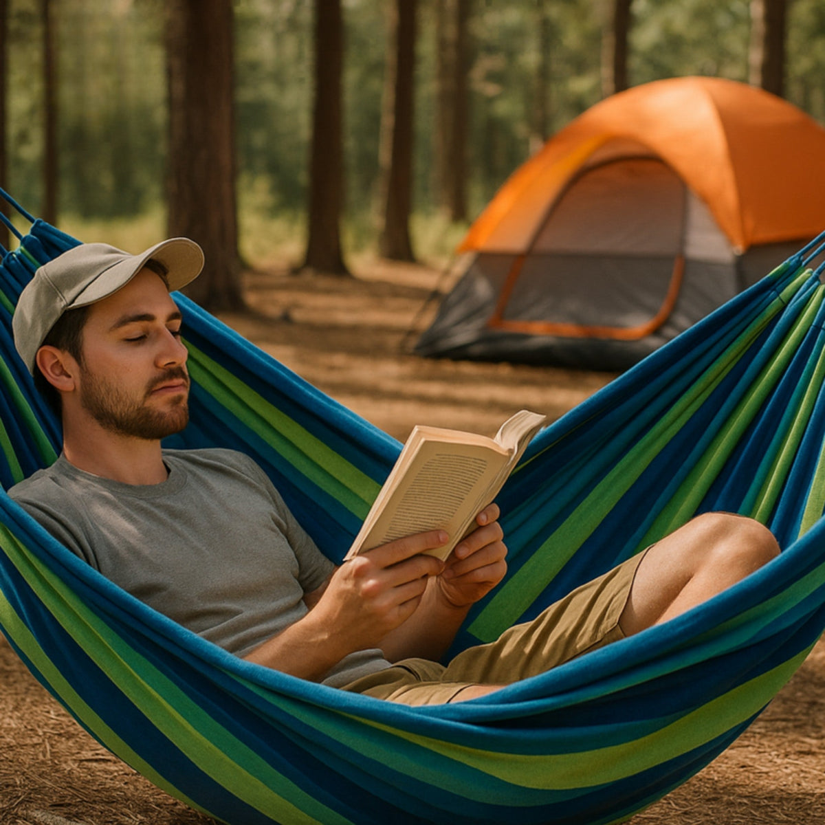 Hammock Foldable Cotton Portable 441 Lbs Capacity