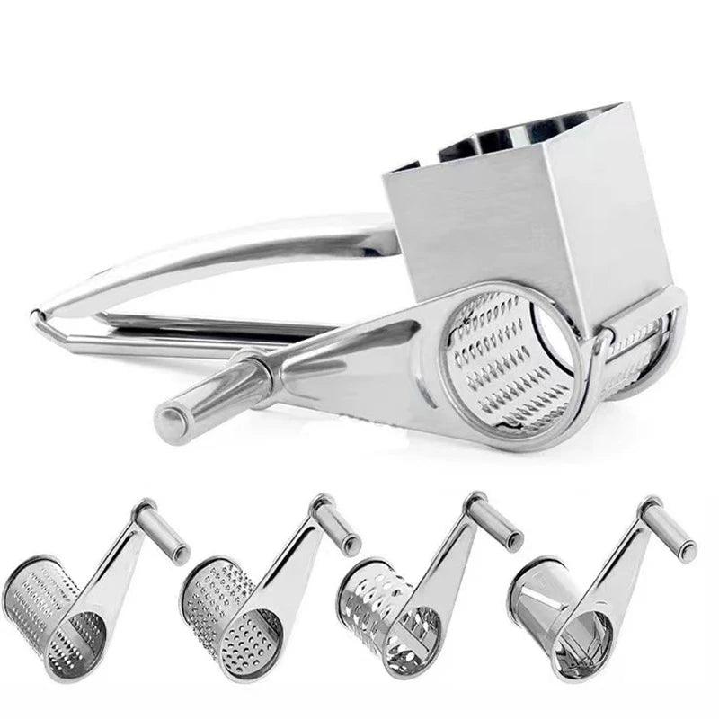 Hand Grater Rotary Action Interchangeable Drums Stainless Steel