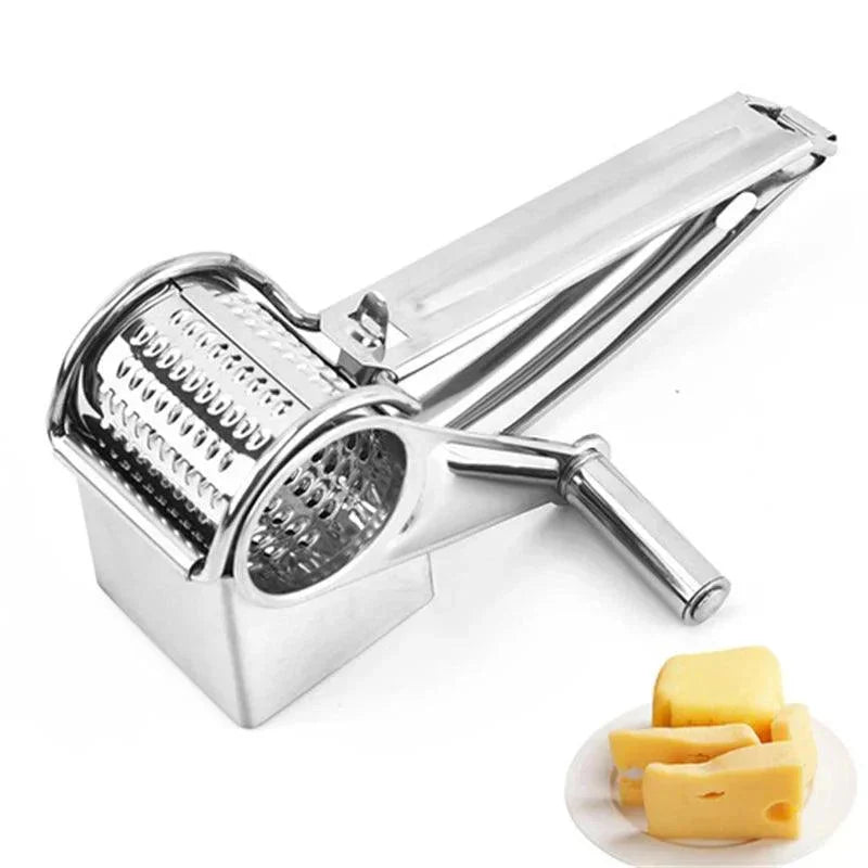 Hand Grater Rotary Action Interchangeable Drums Stainless Steel