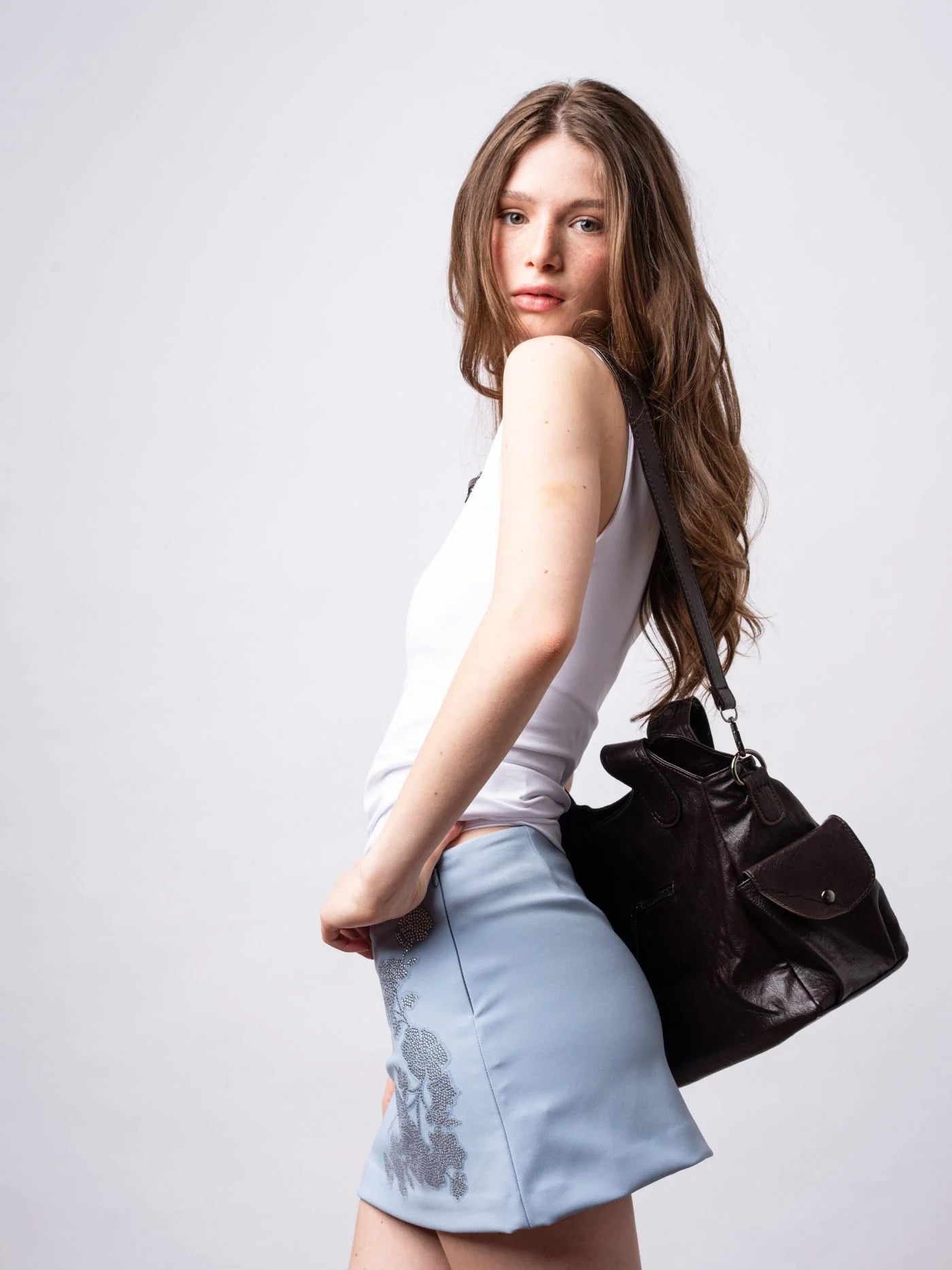 Handbag Multi-Compartment Zippered Pockets Detachable Shoulder Strap