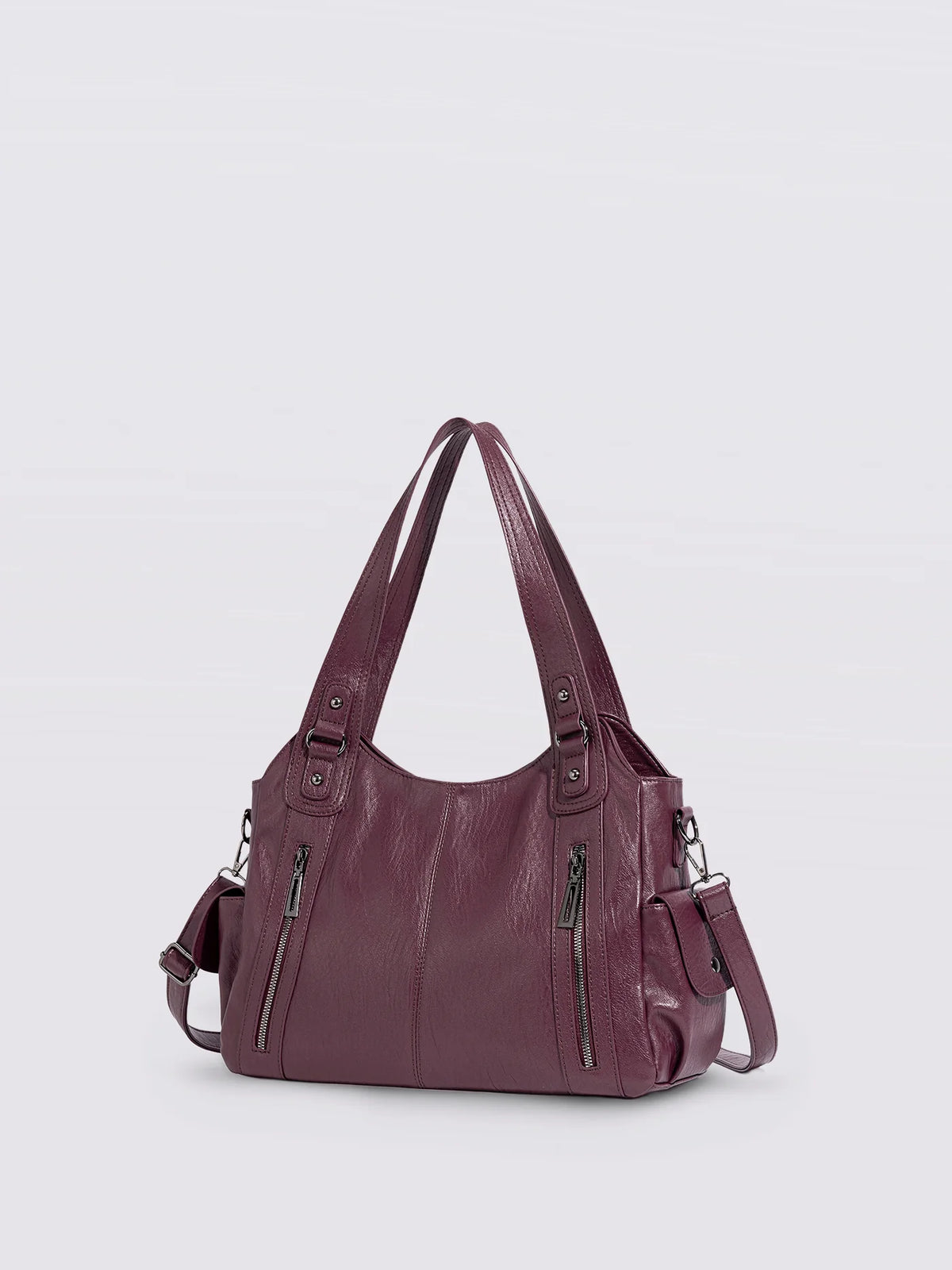 Handbag Multi-Compartment Zippered Pockets Detachable Shoulder Strap