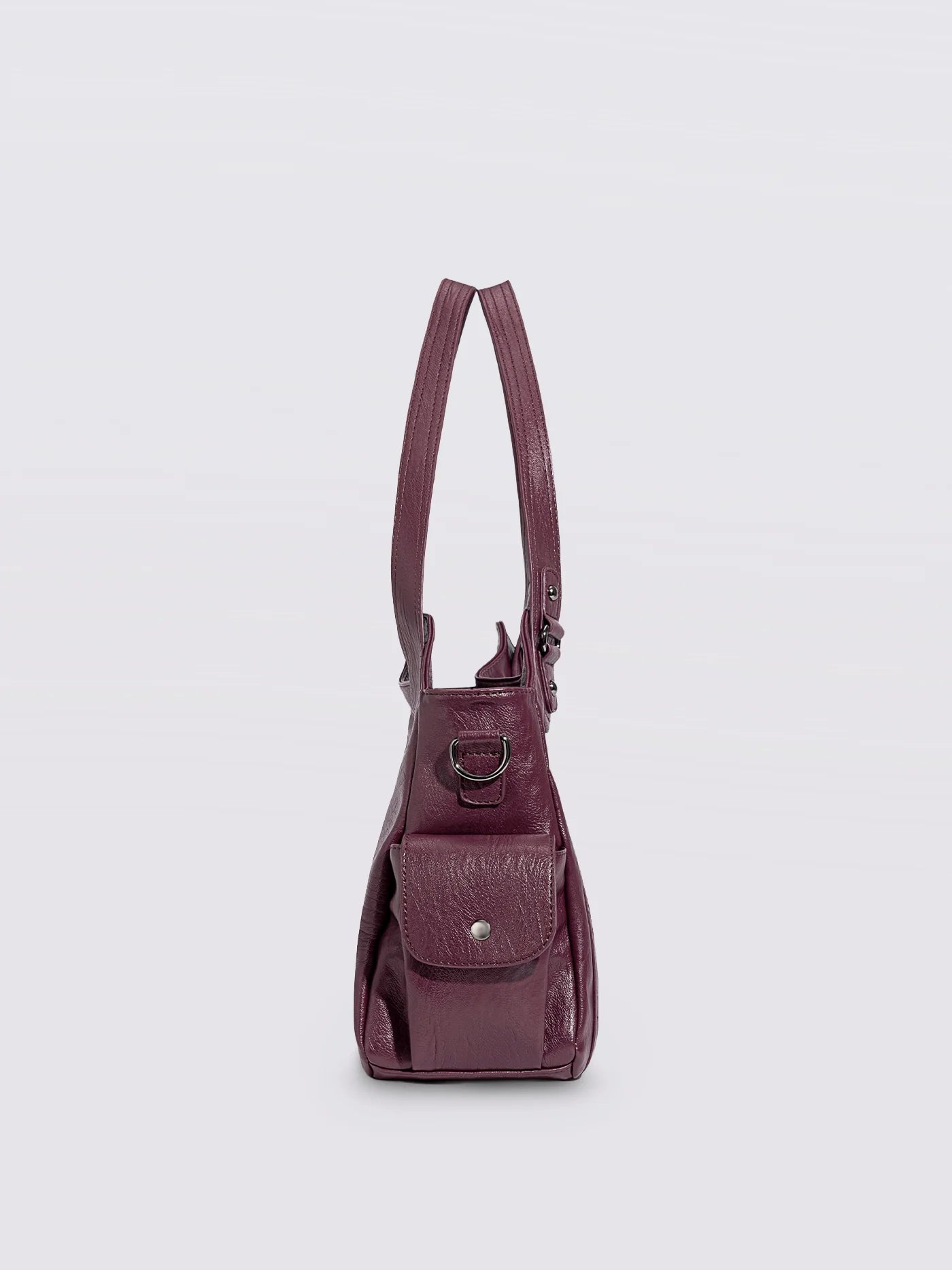 Handbag Multi-Compartment Zippered Pockets Detachable Shoulder Strap