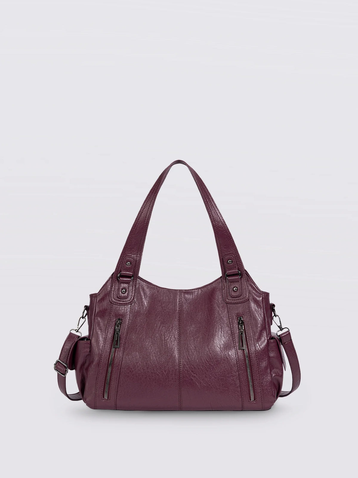 Handbag Multi-Compartment Zippered Pockets Detachable Shoulder Strap