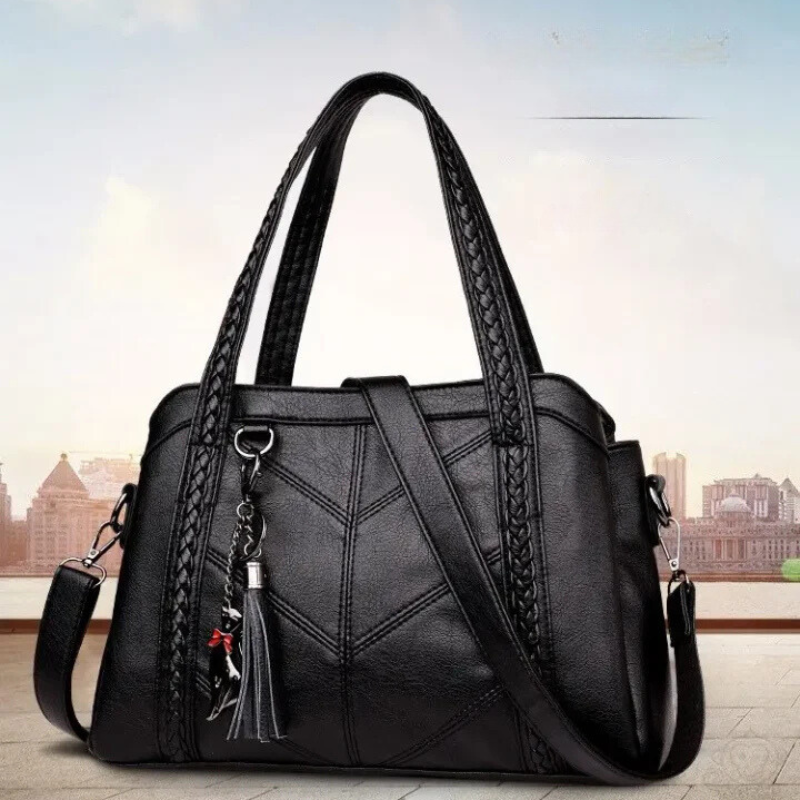 Handbag PU Leather Spacious Zippered Closure Multiple Compartments