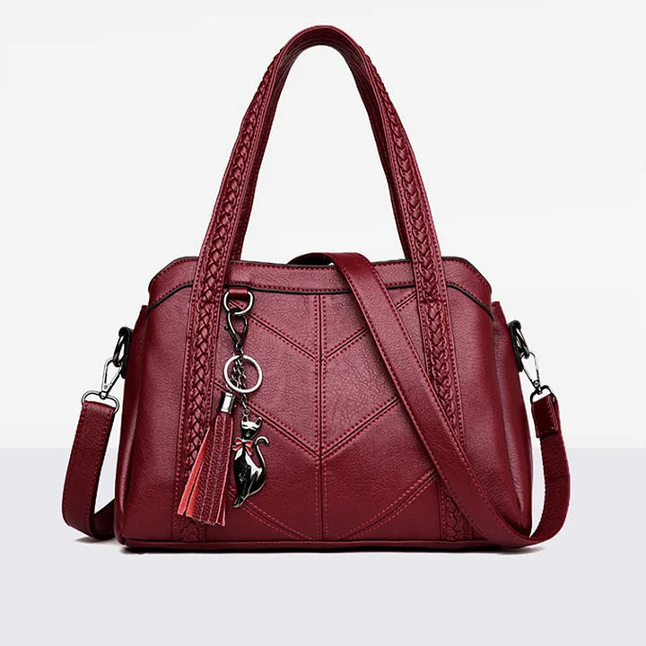 Handbag PU Leather Spacious Zippered Closure Multiple Compartments
