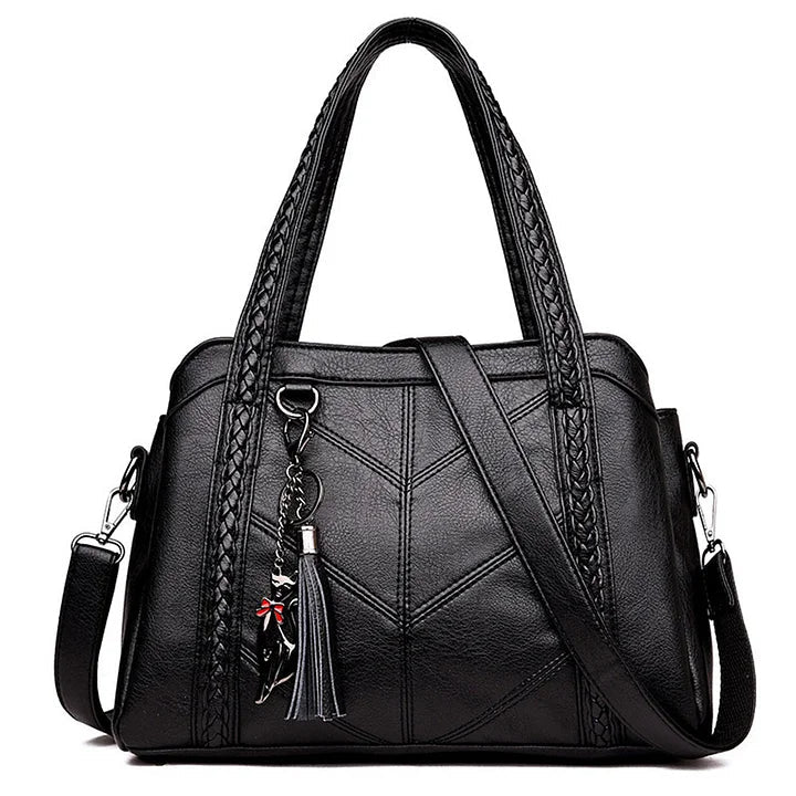 Handbag PU Leather Spacious Zippered Closure Multiple Compartments