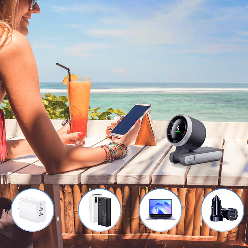Handheld Fan Foldable 5-Speed USB-C Rechargeable