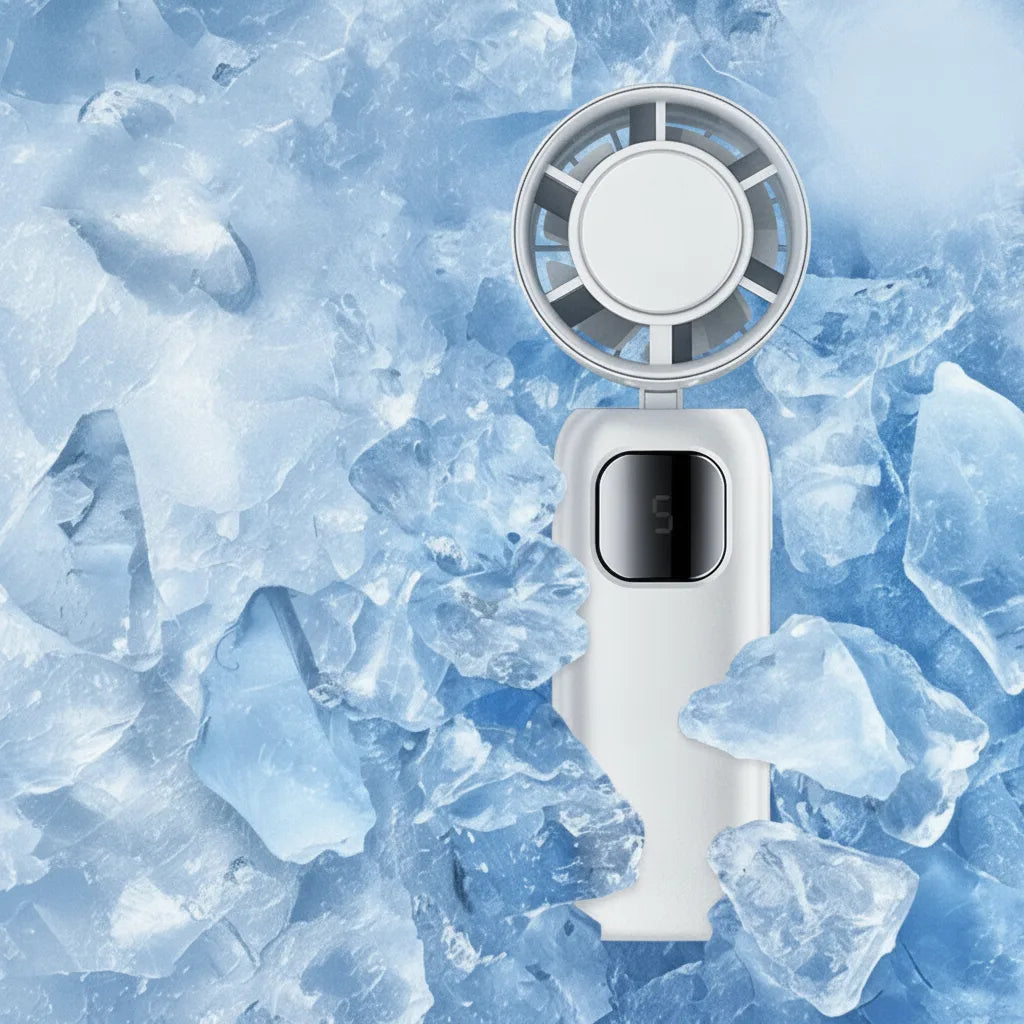 Handheld Fan Ice-Cooling Dual System & USB Rechargeable 20-Hour
