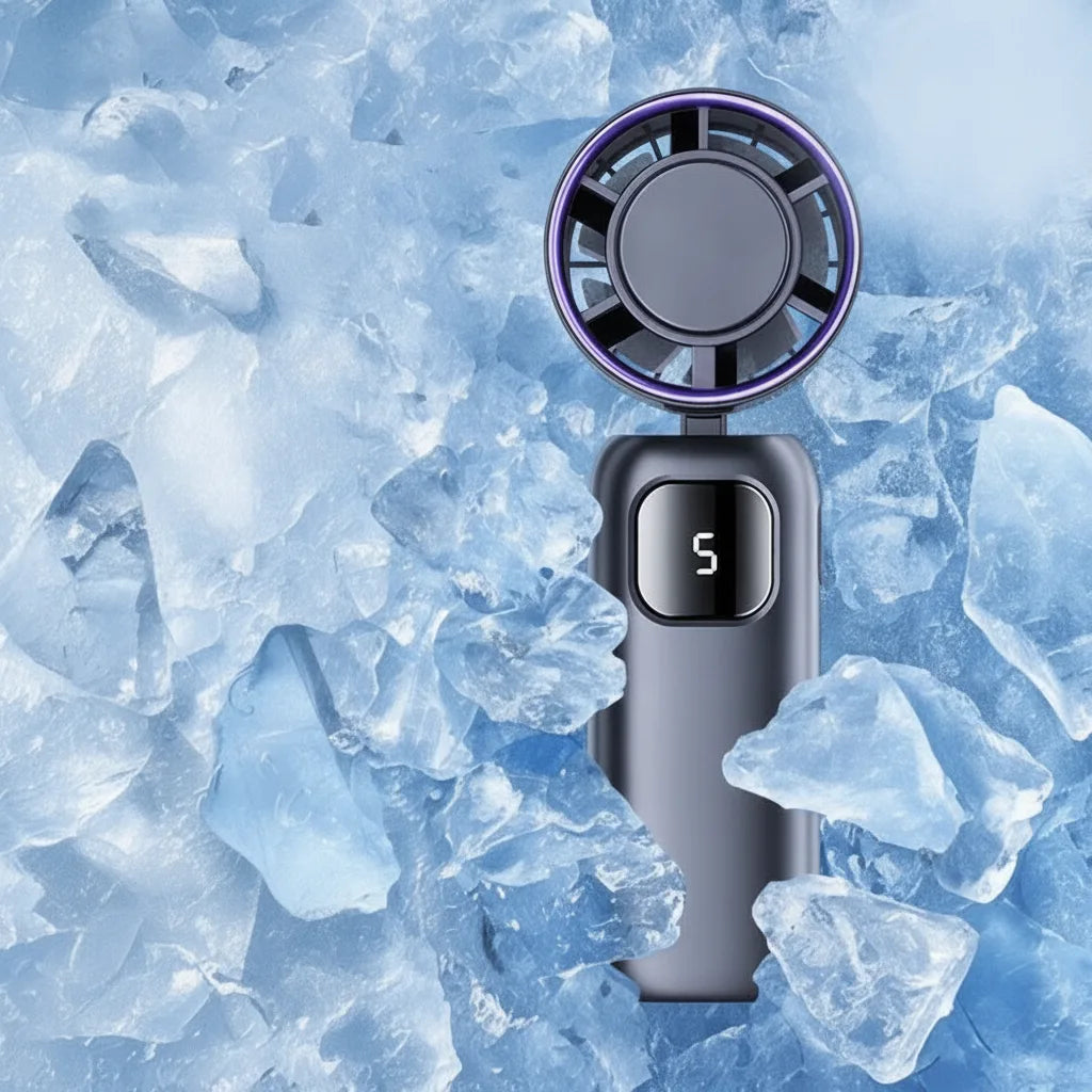 Handheld Fan Ice-Cooling Dual System & USB Rechargeable 20-Hour