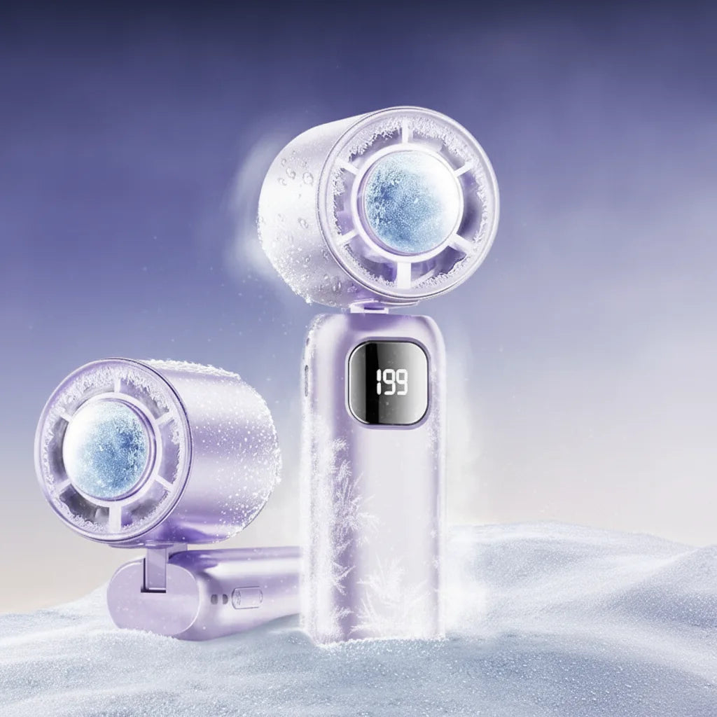 Handheld Fan Ice-Cooling Dual System & USB Rechargeable 20-Hour