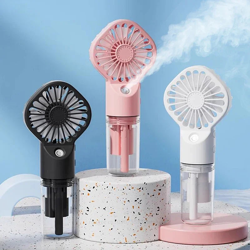 Handheld Fan Mist Spray USB Rechargeable 4-Speed