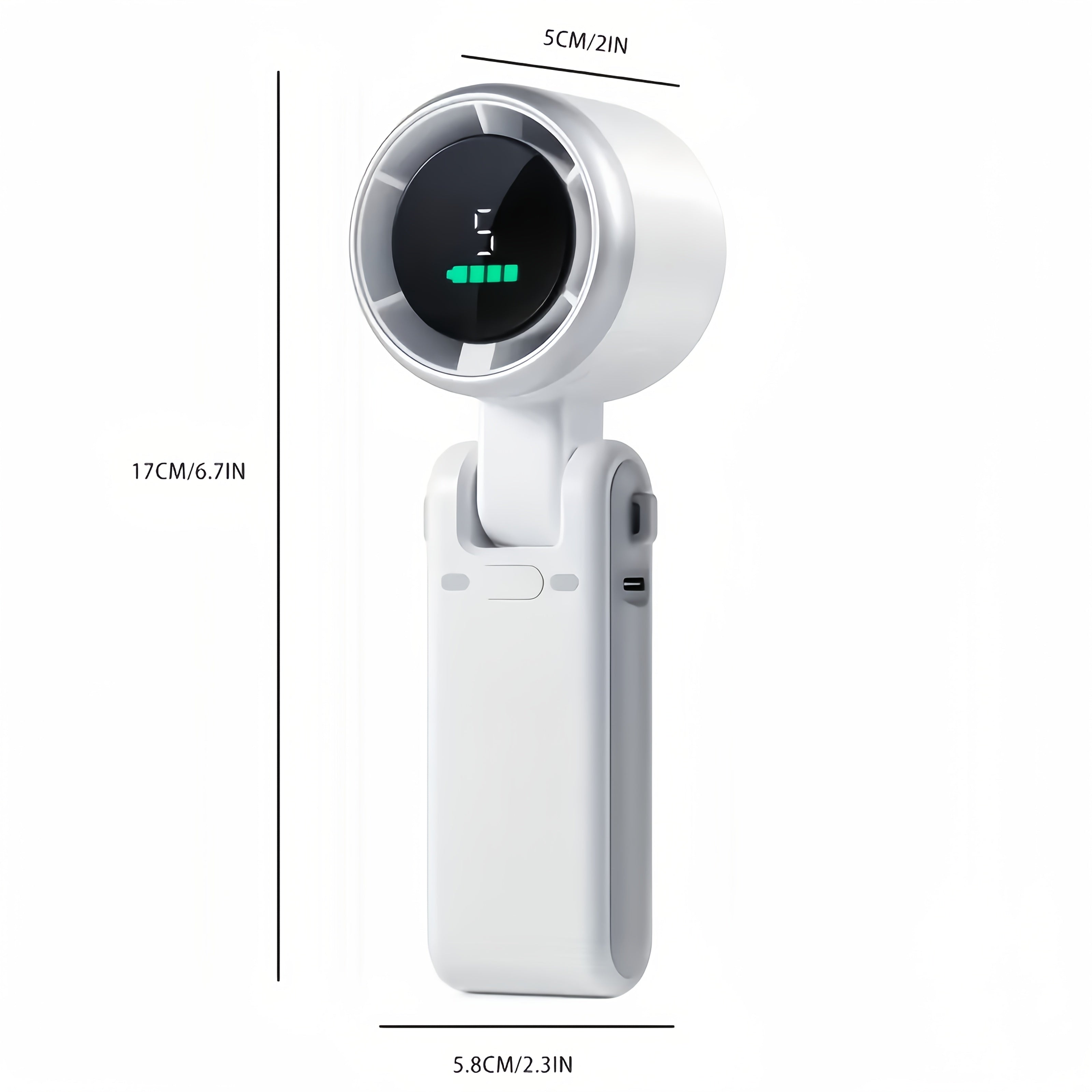 Handheld Fan USB Rechargeable Five-Speed Adjustable Angle