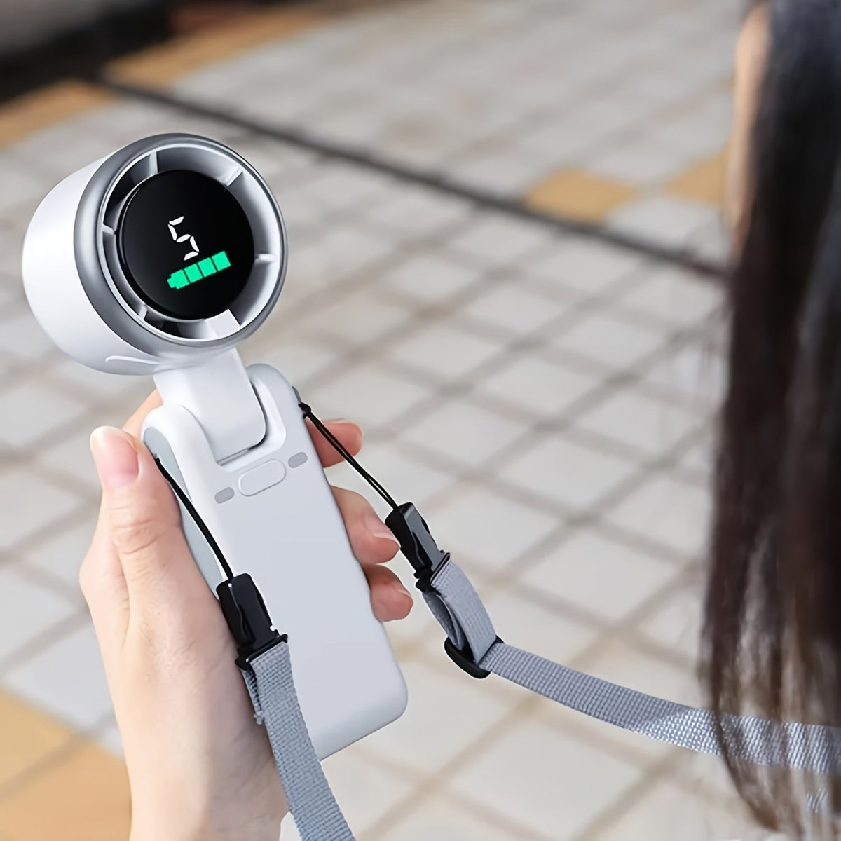 Handheld Fan USB Rechargeable Five-Speed Adjustable Angle