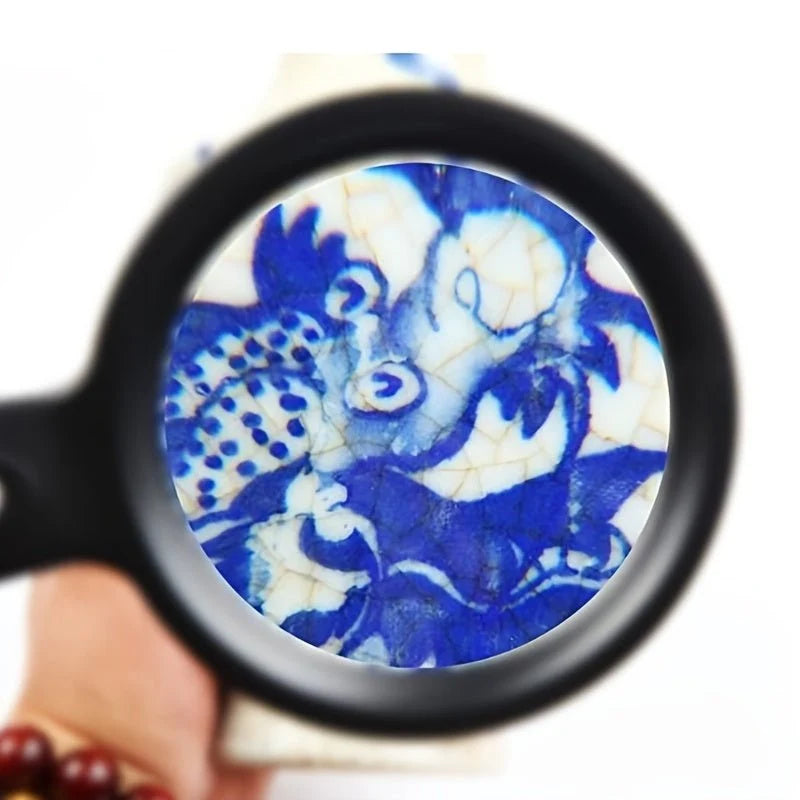 Handheld Magnifier 10X Integrated LED Ergonomic Handle