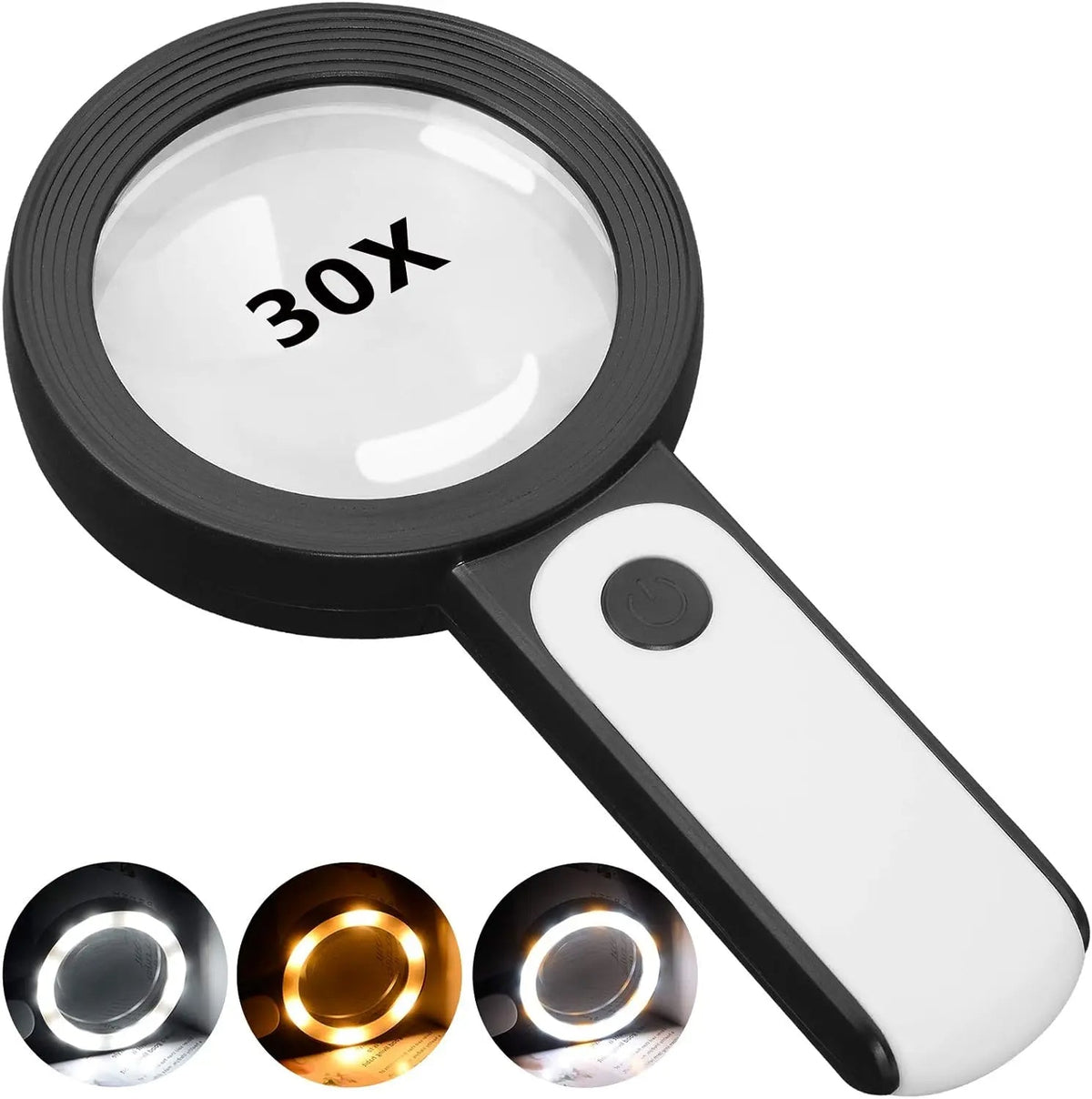 Handheld Magnifier 30x Glass Lens & 18 LED
