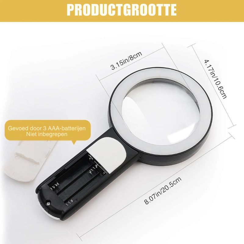 Handheld Magnifier 30x Glass Lens & 18 LED