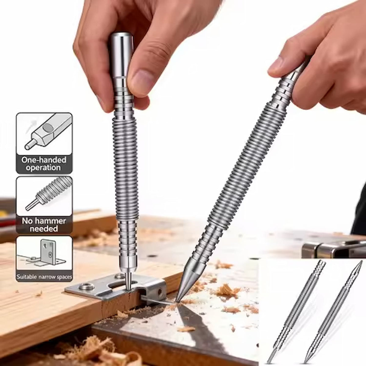 Handheld Nailer Spring-Assisted Interchangeable Tips