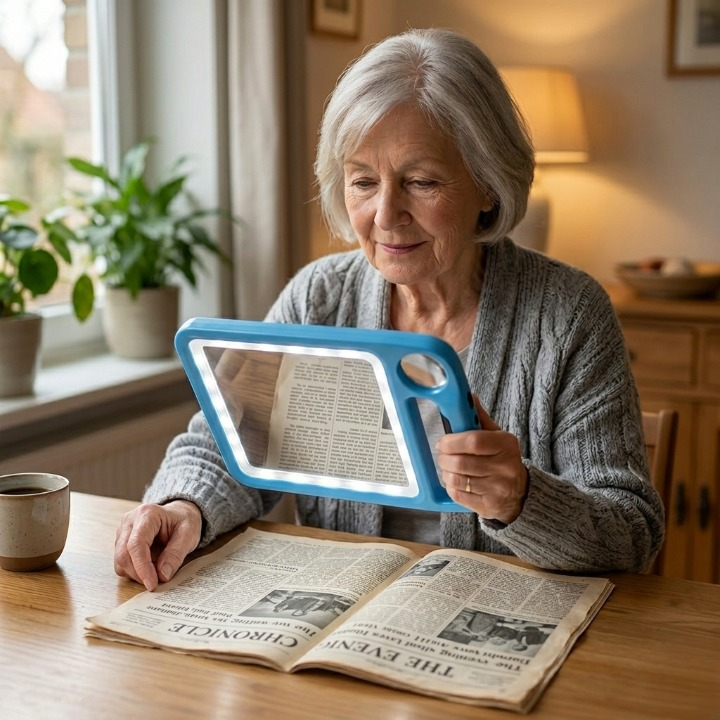 Handheld Reading Magnifier Dual 5x & 10x USB Rechargeable