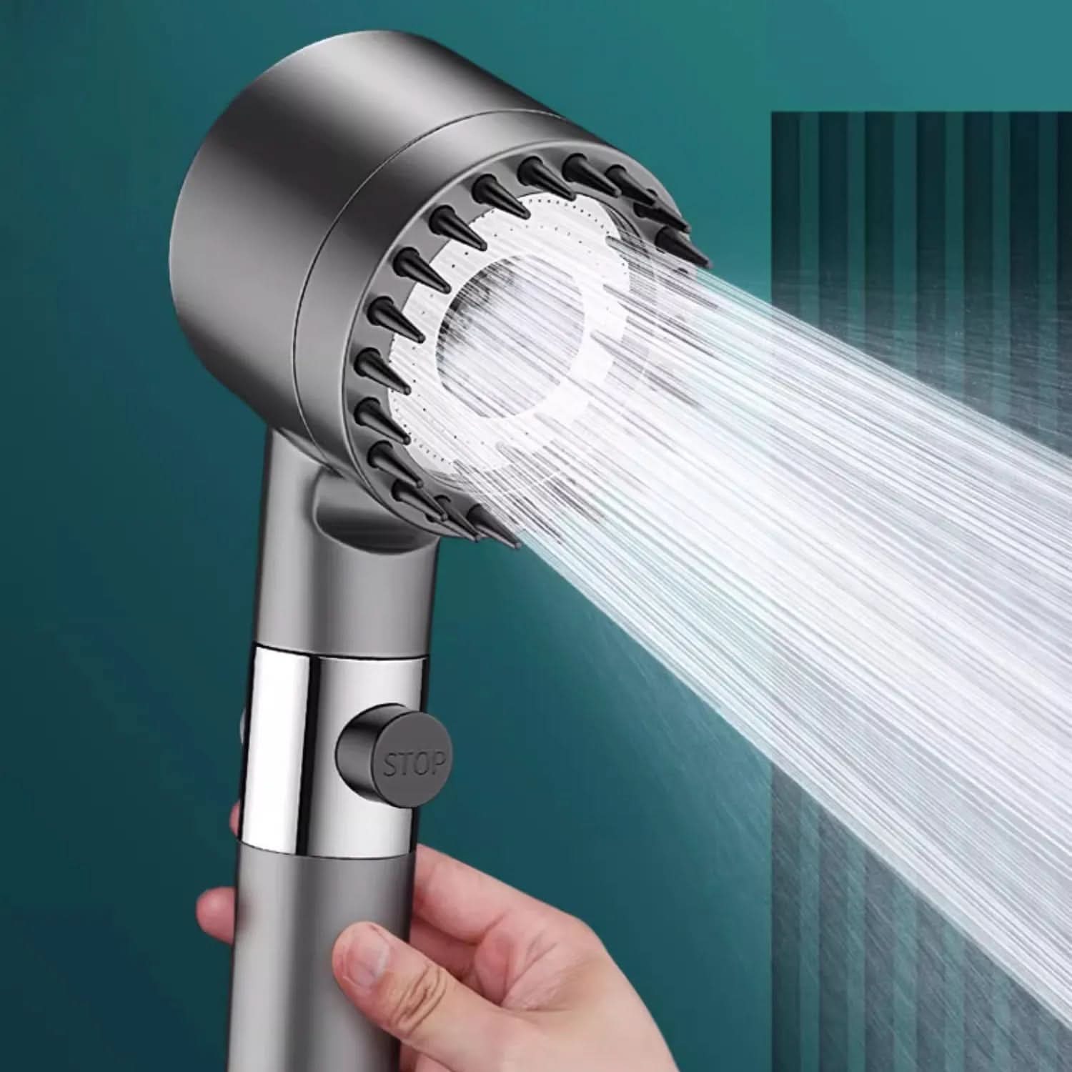 Handheld Shower Head High-Pressure Massage Jet Integrated Filter