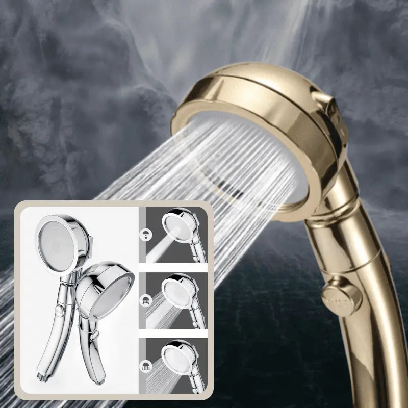 Handheld Shower Head Pressure-Boosting 3 Spray Modes