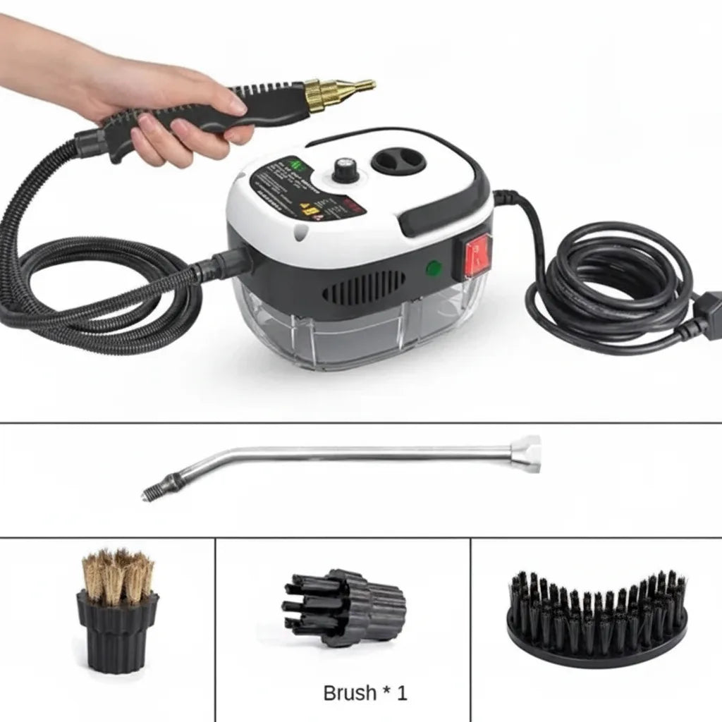 Handheld Steam Cleaner 2500W 6 Adjustable Levels Glass Tank