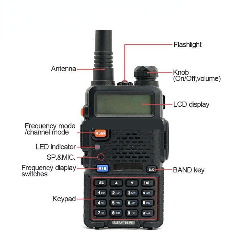 Handheld Two-Way Radio Dual Band VHF UHF 60-Hour Standby