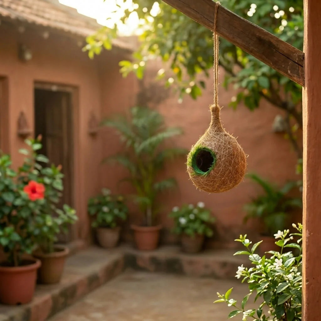 Hanging Bird Nest Coconut Fiber Weather-Resistant & Breathable